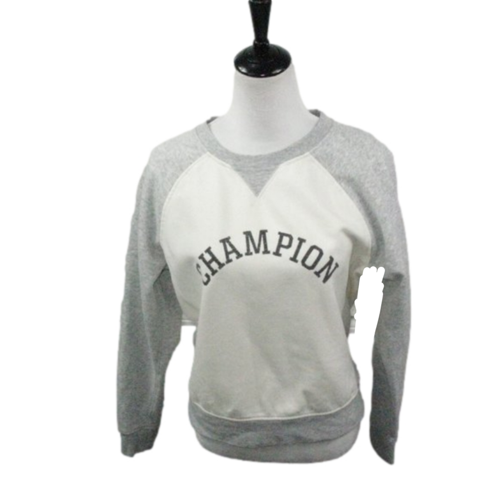 Champion Cream/Gray Crewneck Sweatshirt Size Small